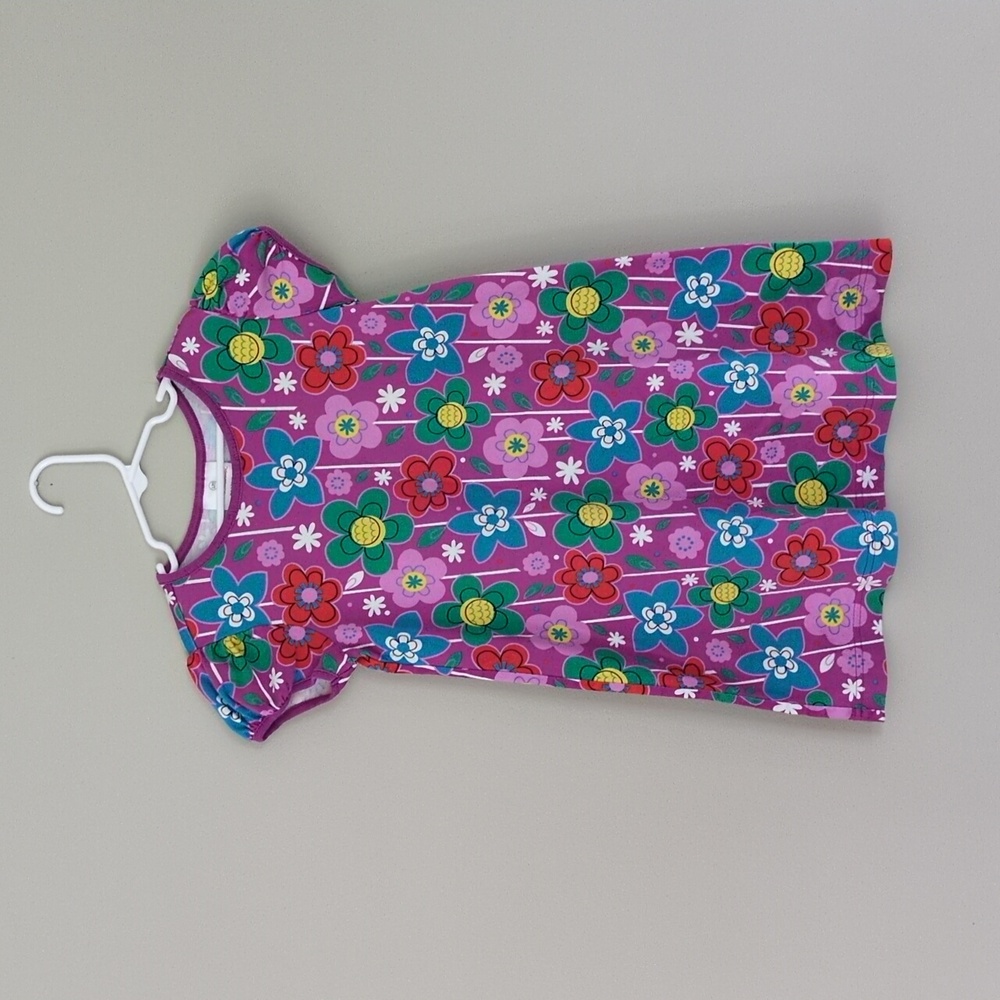 Hanna Anderson Floral Shirt Dress Girls Size 6-7